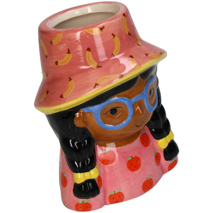 Mini Flower Pot Multi Color – Mini Jill - ↑ 10.2 cm - Face Head