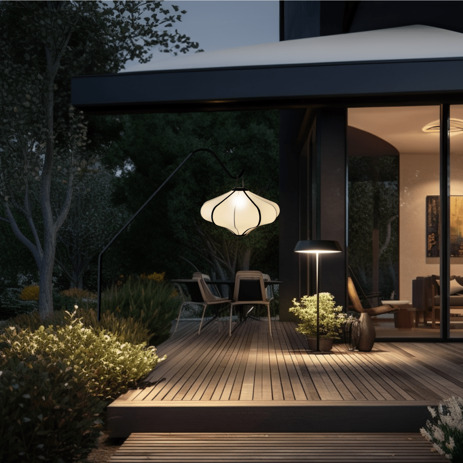 NeXtime Clocks Lumi 60cm lantern-style fabric lamp shade with elastic for ceiling or table lighting.