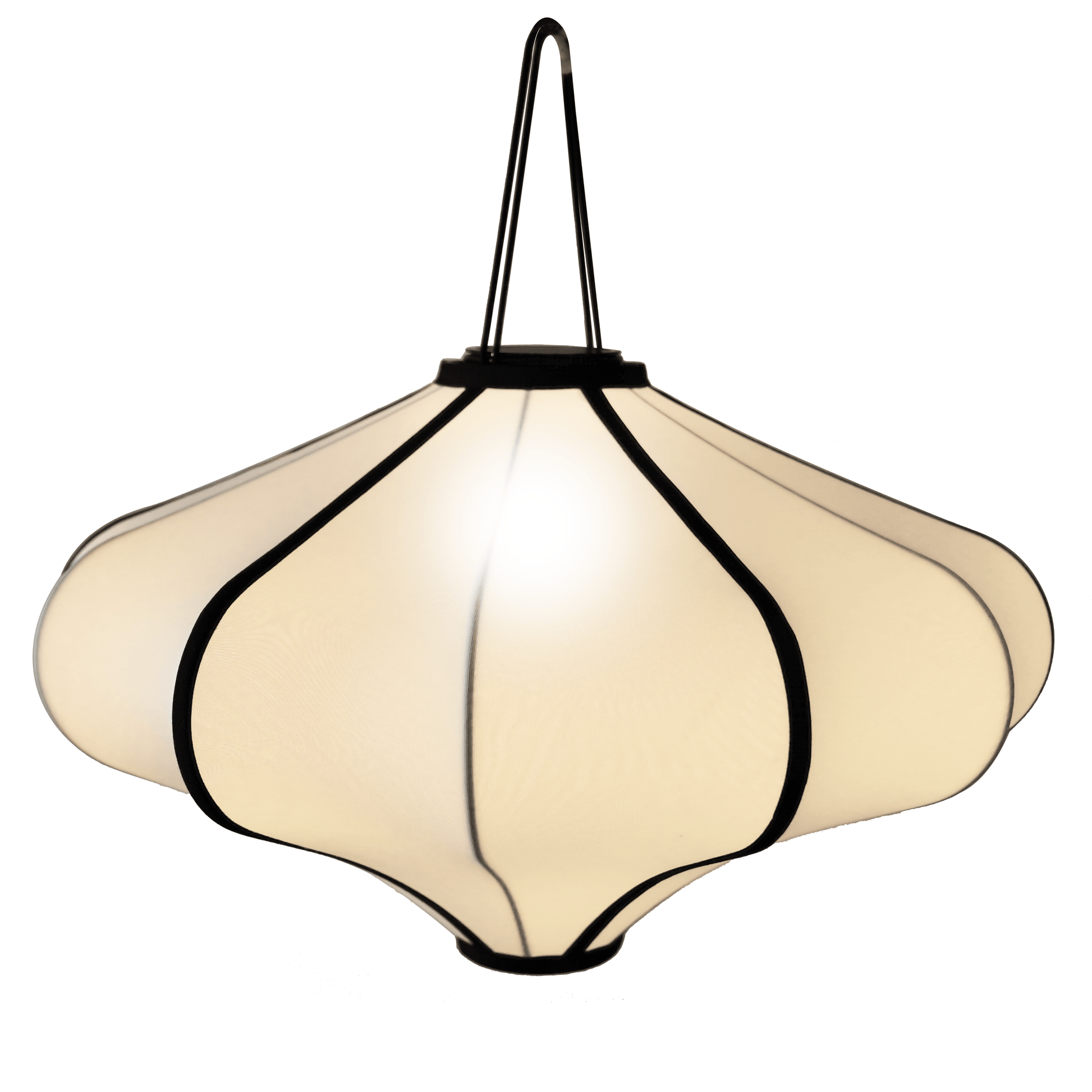 Lantern-style fabric lamp shade, 60cm diameter, elastic fit, Lumi brand, designed for decorative lighting.