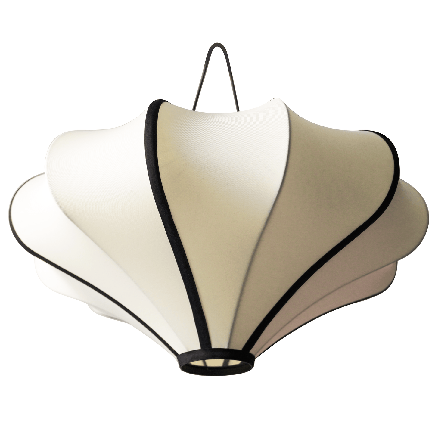 NeXtime Clocks Lumi 60cm lantern-style fabric lamp shade, elastic material with a modern design, shown from the front.