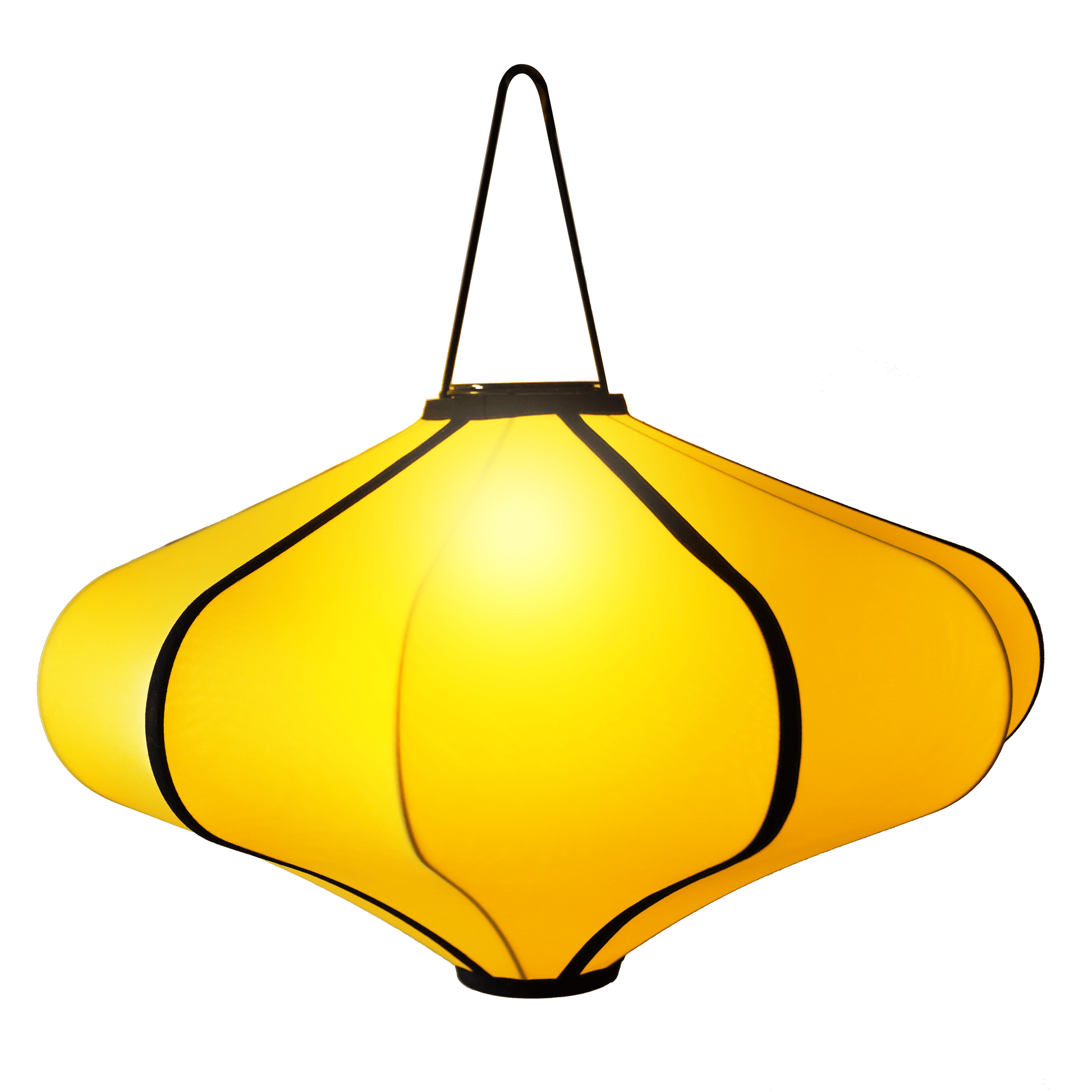 Elegant 60cm lantern-style fabric lamp shade by NeXtime Clocks, featuring elastic design and soft yellow color.