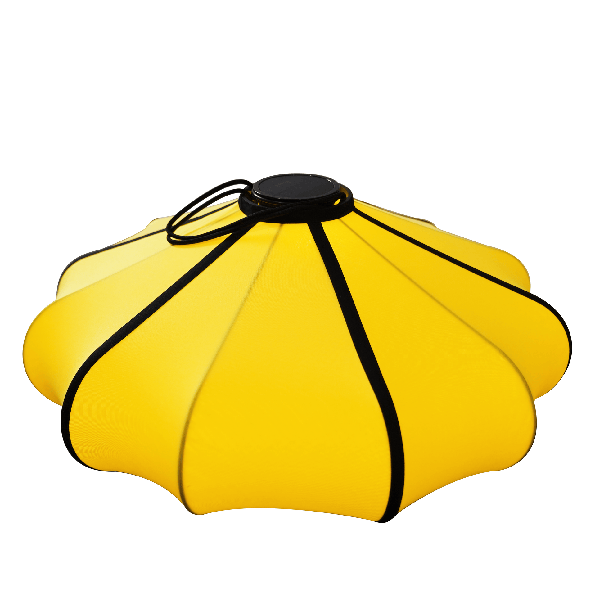 NeXtime Clocks lantern-style lamp shade, 60cm elastic fabric Lumi, shown in natural light with a soft yellow color.
