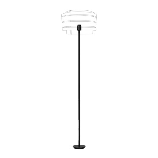 Floor Lamp Stand (Universal E27) 157x35 cm -Metal-Black "Beam"