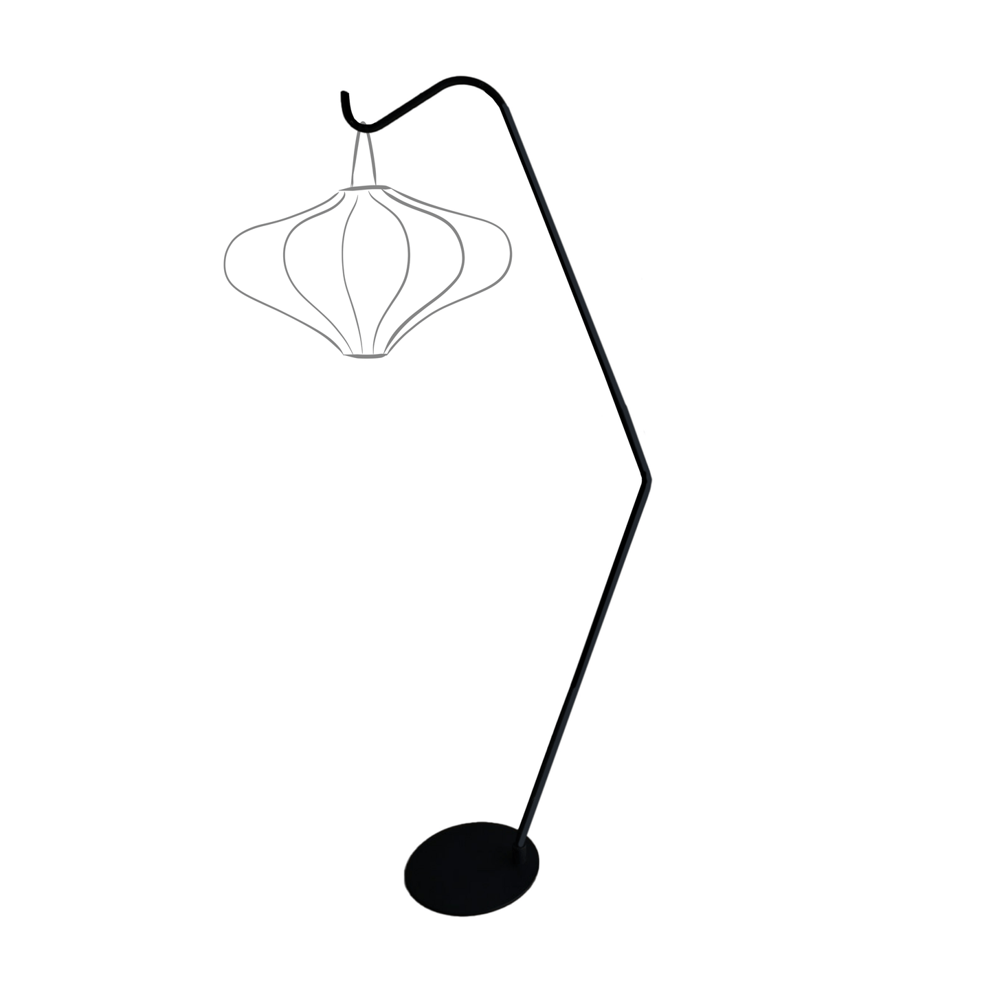 Floor Lamp Stand (for Lumi Lantern) 38x213.5cm-Metal-Black "Lumi"