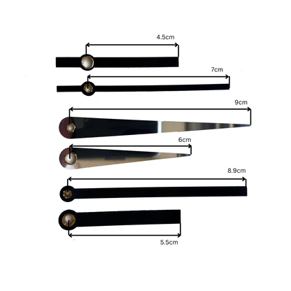NeXtime Clocks clock hands set S with silent movement, including hour, minute, and second hands for clock repair or upgrade.