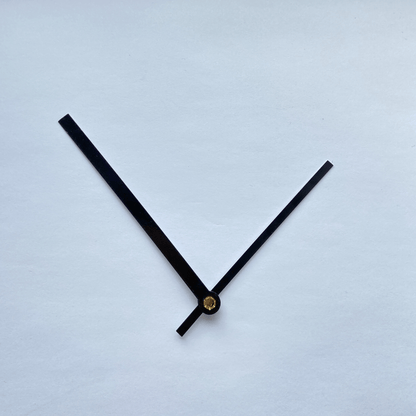 NeXtime Clocks clock hands set S with silent movement, showing black hour, minute, and second hands for clock repair or customization.