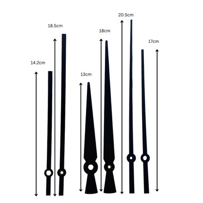 NeXtime Clocks clock hands set L with silent movement, featuring a sleek design for accurate timekeeping and easy installation.