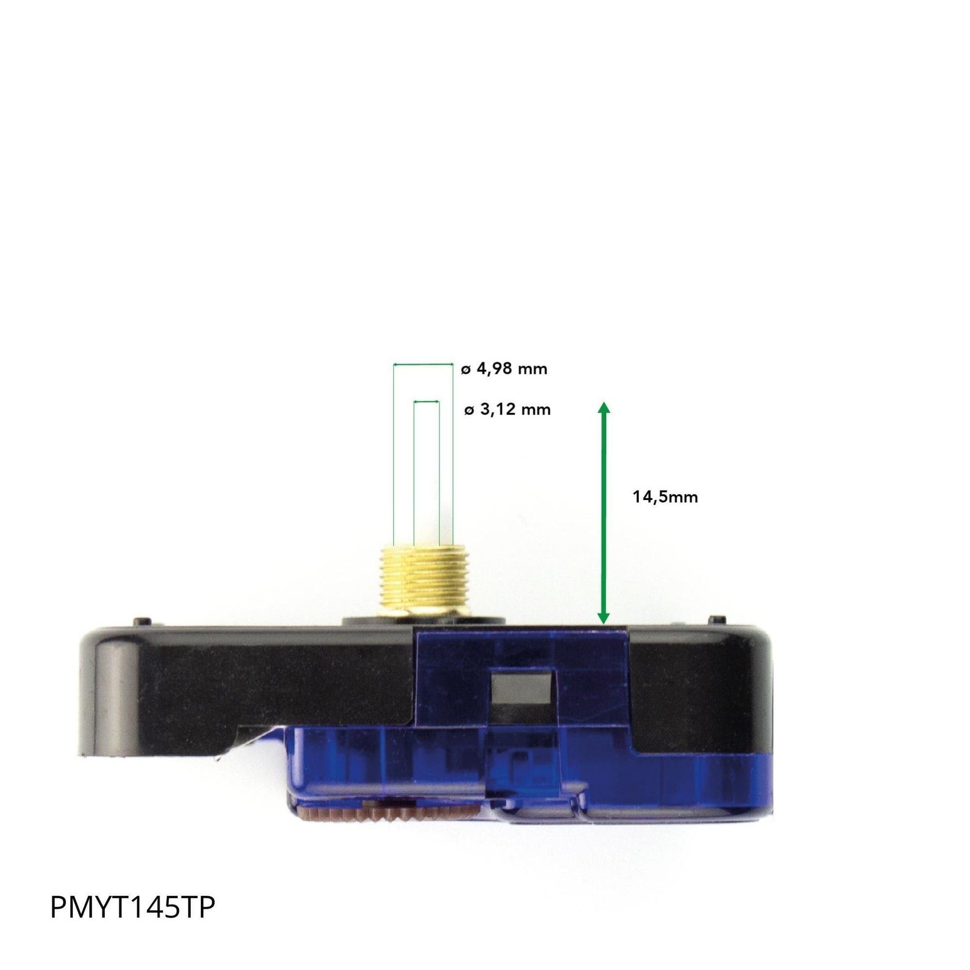 NeXtime Clocks Step Movement 14,5mm (PMYT145TP), gedetailleerde close-up van de uurwerkonderdelen.