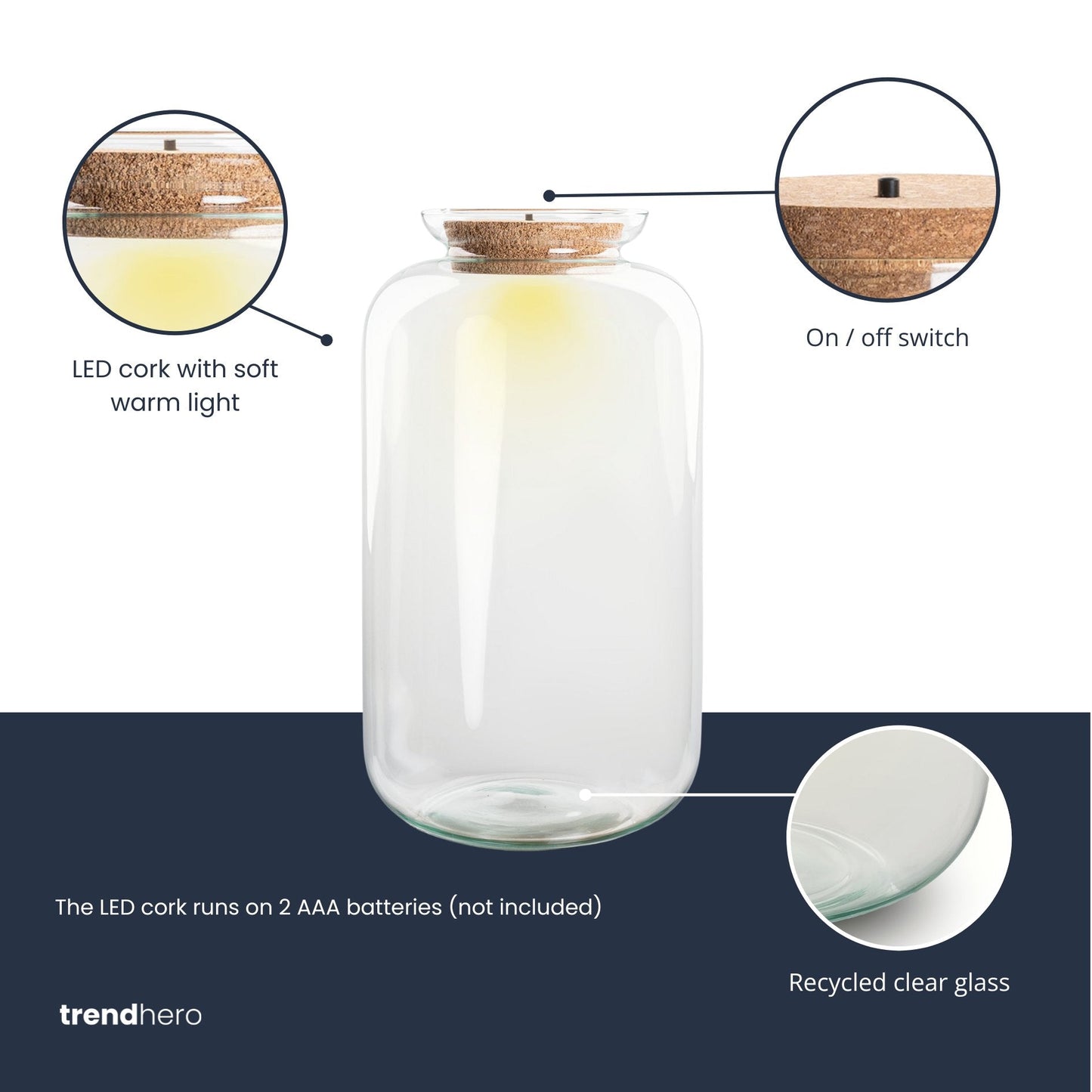 Terrarium with led cork - Sven XL - Closed terrarium ↑ 43 cm