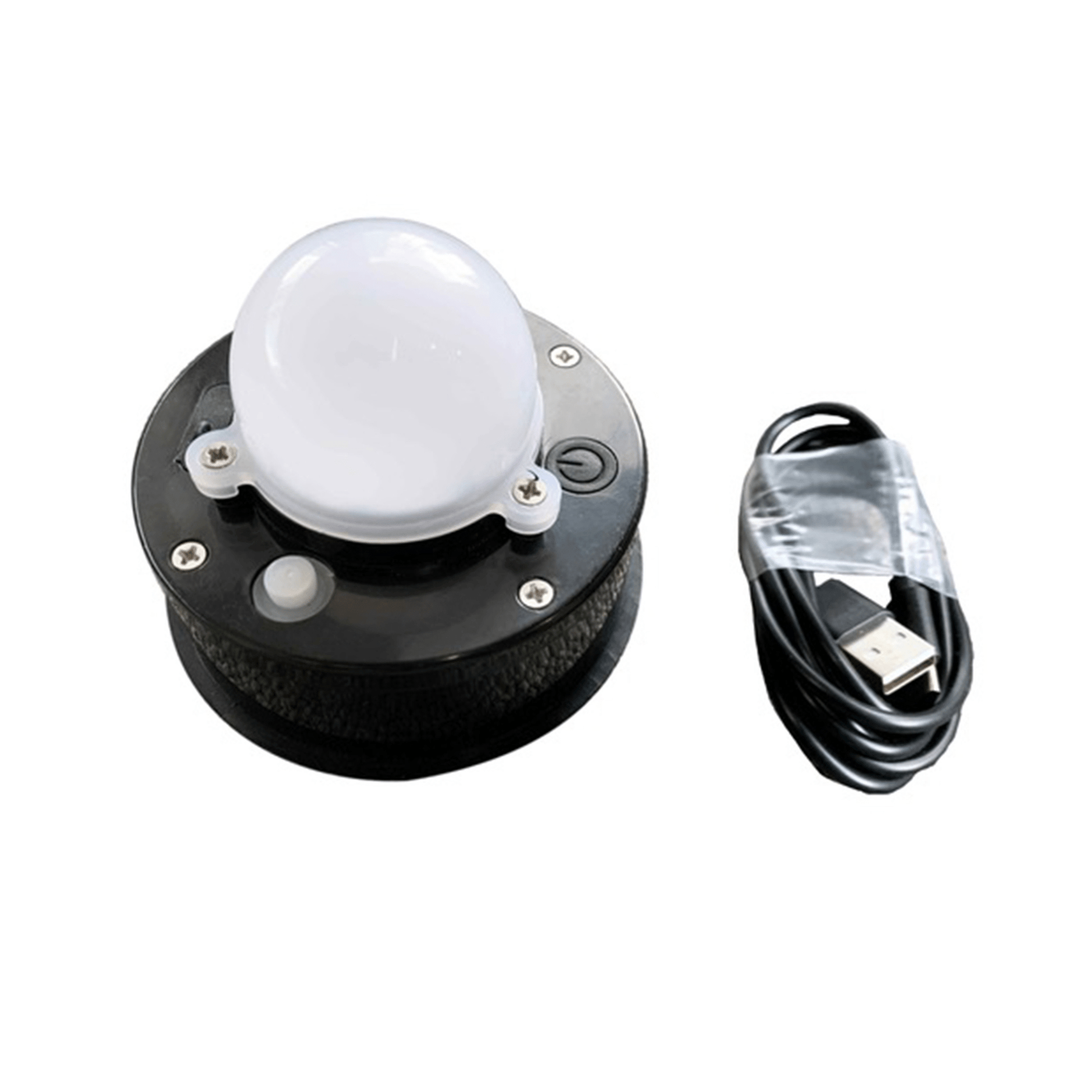Nextime Lumi solar-powered rechargeable USB-C light unit, compact lighting device with sleek design and adjustable brightness.