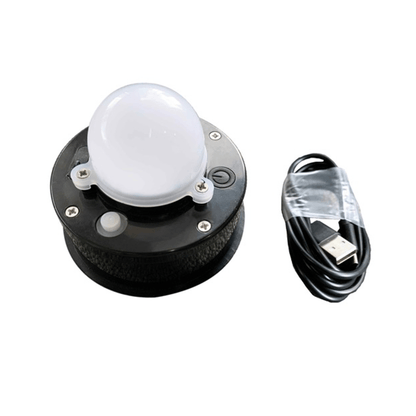 Nextime Lumi solar-powered rechargeable USB-C light unit, compact lighting device with sleek design and adjustable brightness.