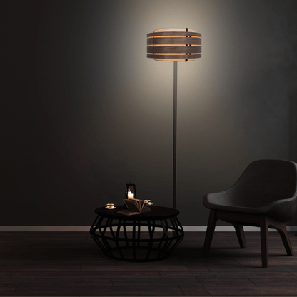 Black metal floor lamp stand with universal E27 socket, 157x35 cm, designed for lighting fixtures, by NeXtime Clocks.